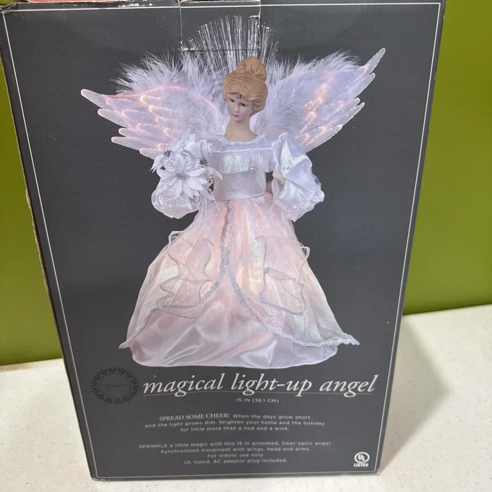 Trim A Home Magical Light Up Angel Fiber Optic Red Christmas Kmart Boxed Tested